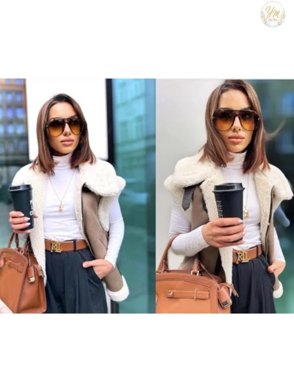 Oversized Aviator Sunglasses UV400 Protection Retro Square Frame Lightweight